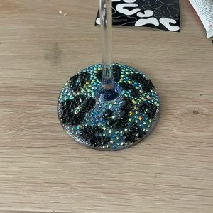 Bedazzled homemade wine glass